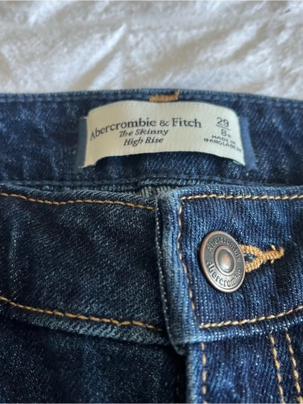Abercrombie & Fitch Skinny High Rise Dark Blue Women’s 29/8R Slim Straight Jeans